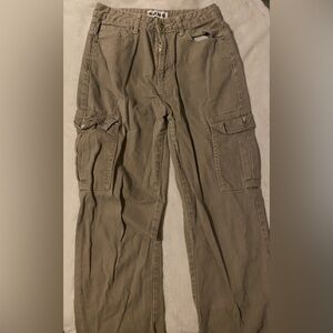 Light brown wide leg baggy cargo pants